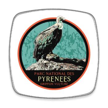 Geier im Pyrenäen-Nationalpark - Viereckiger Kühlschrankmagnet - Weiß - Vorne