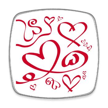 Heart Heart Heart - Square fridge magnet - white - Front