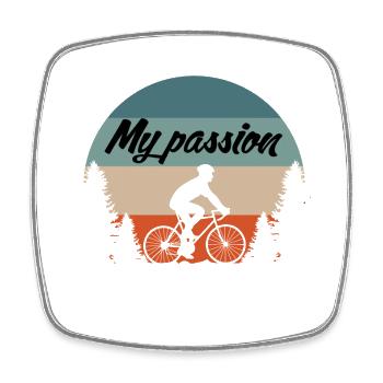 Ma passion de faire du vélo Coucher de soleil rétro - Magnet carré - blanc - Devant