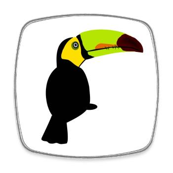 exotische outfits, Tropenvogel seitlich - Viereckiger Kühlschrankmagnet - Weiß - Vorne