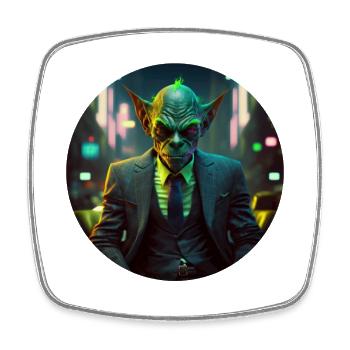 Alien Business man Success | Erfolg Geschäftsmann - Viereckiger Kühlschrankmagnet - Weiß - Vorne