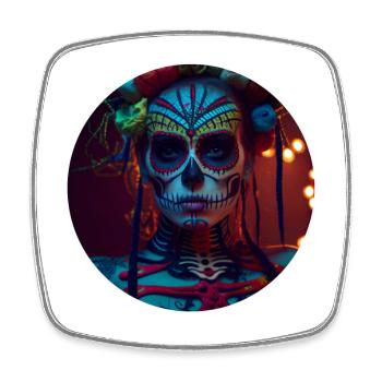 Jour des morts | Día de Muertos | Mexique - Magnet carré - blanc - Devant
