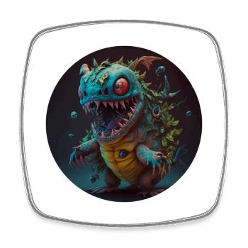 Süsses Monster Comic - Viereckiger Kühlschrankmagnet - Weiß - Vorne