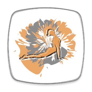 Your design. Sun salutation for yoga fans - Square fridge magnet - white - Front