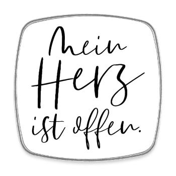 Mein Herz ist offen - Viereckiger Kühlschrankmagnet - Weiß - Vorne