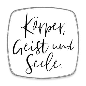 Körper, Geist und Seele - Viereckiger Kühlschrankmagnet - Weiß - Vorne