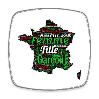 France en Mots – Famille et Amour - Magnet carré - blanc - Devant