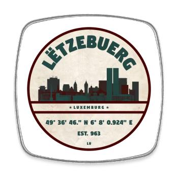 Paysage urbain de la skyline de Lëtzebuerg - Magnet carré - blanc - Devant