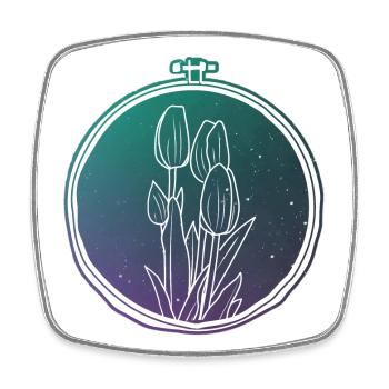 Tulpen - Viereckiger Kühlschrankmagnet - Weiß - Vorne