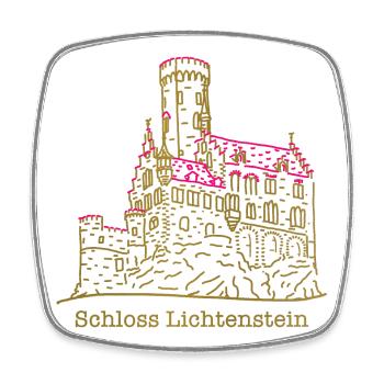 Schloss Lichtenstein, Märchenschloss, Deutschland - Viereckiger Kühlschrankmagnet - Weiß - Vorne
