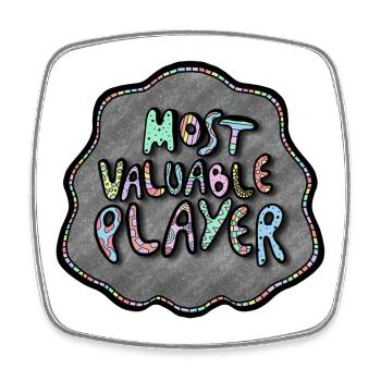 Most Valuable Player Doodle - Viereckiger Kühlschrankmagnet - Weiß - Vorne
