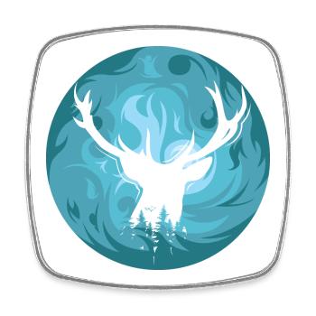 moon rendeer reindeer hirsch elch Symbol geschenk - Viereckiger Kühlschrankmagnet - Weiß - Vorne