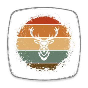 Cerf Cerf Bois Bois Bois - Magnet carré - blanc - Devant