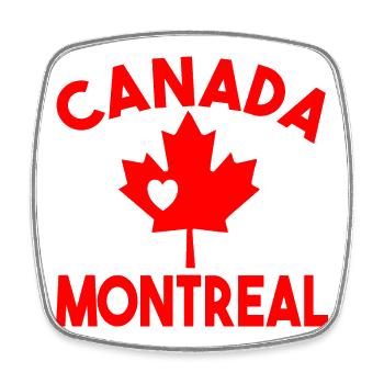 Kanada Montreal - Viereckiger Kühlschrankmagnet - Weiß - Vorne