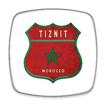 Design du drapeau marocain de Tiznit - Magnet carré - blanc - Devant