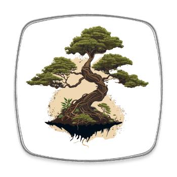 Einfache Schönheit von Bonsai - Viereckiger Kühlschrankmagnet - Weiß - Vorne