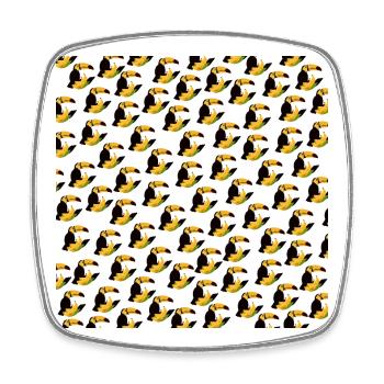 t-shirt mit sommermuster, tropenvogel muster - Viereckiger Kühlschrankmagnet - Weiß - Vorne