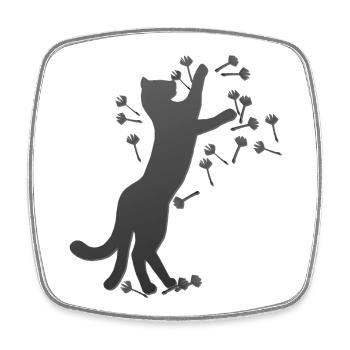 Nekomata Löwenzahnsamen dunkel, kätzchen - Viereckiger Kühlschrankmagnet - Weiß - Vorne