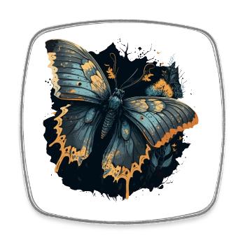 Dunkler Schmetterling - Viereckiger Kühlschrankmagnet - Weiß - Vorne