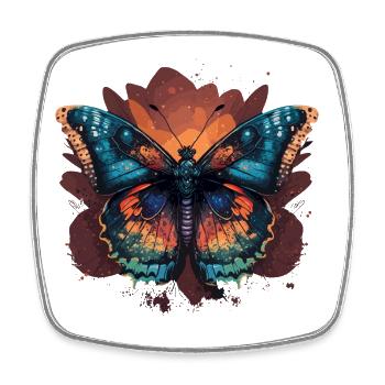 Papillon délicat - Magnet carré - blanc - Devant