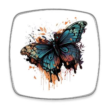 Elegant Butterfly - Square fridge magnet - white - Front