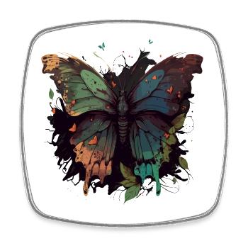 Papillon volant - Magnet carré - blanc - Devant