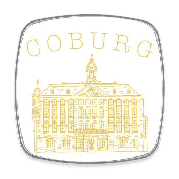 Coburg, Historic Town Hall, Bavaria, Germany - Square fridge magnet - white - Front