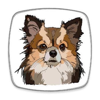 Chihuahua - Viereckiger Kühlschrankmagnet - Weiß - Vorne