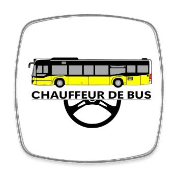Chauffeur de bus - Magnet carré - blanc - Devant