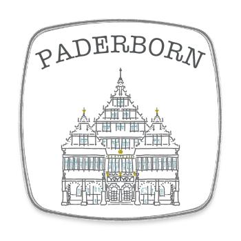 Paderborn, Historic Town Hall, Germany - Square fridge magnet - white - Front