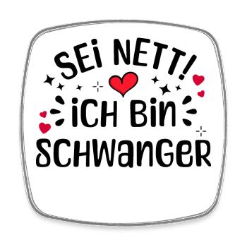 Schwangerschaft Mutter Schwanger Herz Statement - Viereckiger Kühlschrankmagnet - Weiß - Vorne