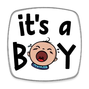 Déclaration de la famille enceinte Grossesse Bébé - Magnet carré - blanc - Devant