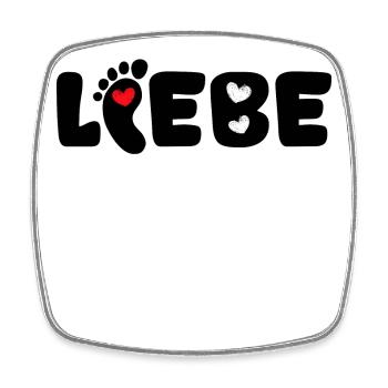 Mutter Herz Spruch Babyfüße Schwanger Babybauch - Viereckiger Kühlschrankmagnet - Weiß - Vorne