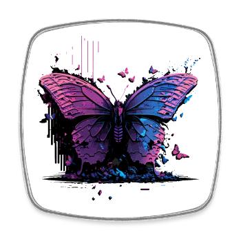 Schmetterling Schönheit Vaporwave - Viereckiger Kühlschrankmagnet - Weiß - Vorne