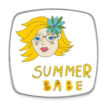 summer babe - Viereckiger Kühlschrankmagnet - Weiß - Vorne