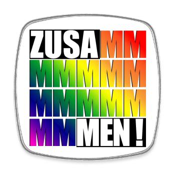 Zusammen - Viereckiger Kühlschrankmagnet - Weiß - Vorne