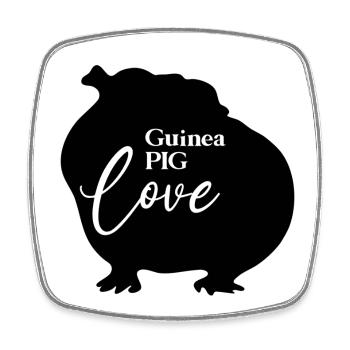 Guinea Pig Love Meerschweinchen Silhouette - Viereckiger Kühlschrankmagnet - Weiß - Vorne