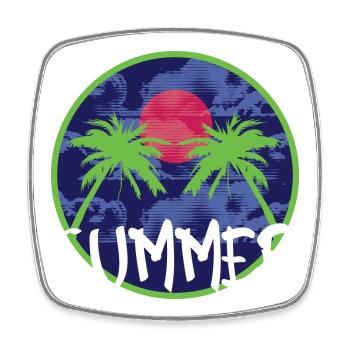 Sommerzeit Urlaub Palmen Urlaub unter Palmen - Viereckiger Kühlschrankmagnet - Weiß - Vorne
