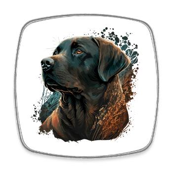 Superbe illustration de Labrador Retriever - Magnet carré - blanc - Devant