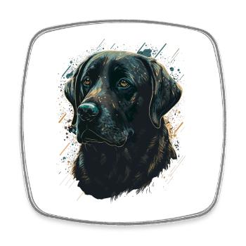 Labrador Retriever auf maligem Hintergrund - Viereckiger Kühlschrankmagnet - Weiß - Vorne