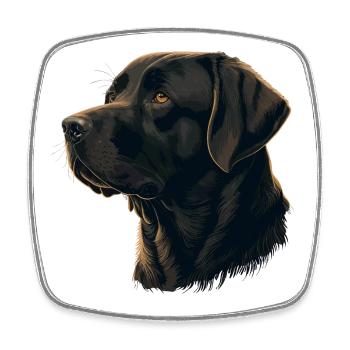 Weich aussehender dunkelbrauner Labrador Retriever - Viereckiger Kühlschrankmagnet - Weiß - Vorne