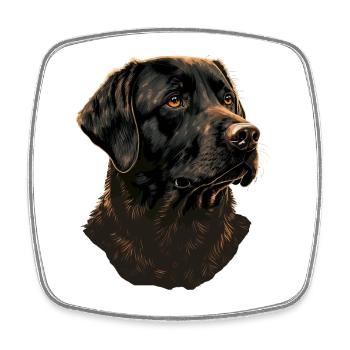 Schwarzer Labrador Retriever - Viereckiger Kühlschrankmagnet - Weiß - Vorne