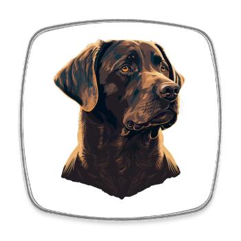 Brave Labrador Retriever - Square fridge magnet - white - Front