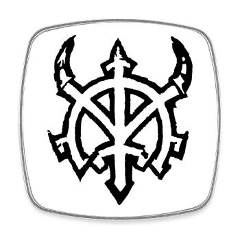 Wikingersymbol mit Horn, schwarz - Viereckiger Kühlschrankmagnet - Weiß - Vorne