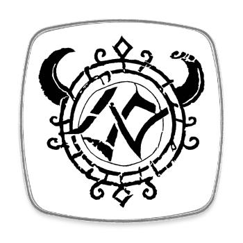 Wikingersymbol mit Horn, schwarz - Viereckiger Kühlschrankmagnet - Weiß - Vorne