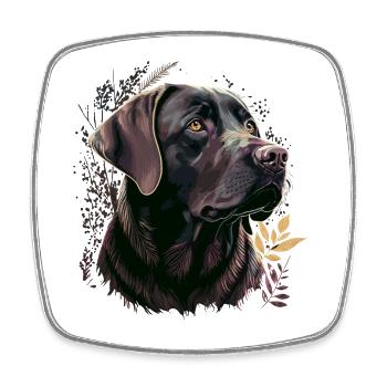 Labrador retriever violet - Magnet carré - blanc - Devant