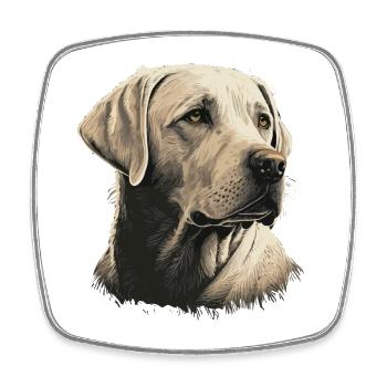 Vieux Labrador Retriever blanc - Magnet carré - blanc - Devant