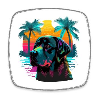 Strand Labrador Retriever Hund Illustration - Viereckiger Kühlschrankmagnet - Weiß - Vorne