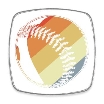 Vintage Baseball - Viereckiger Kühlschrankmagnet - Weiß - Vorne