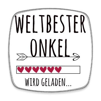 werdender Onkel Schwangerschaft Geschenk - Viereckiger Kühlschrankmagnet - Weiß - Vorne